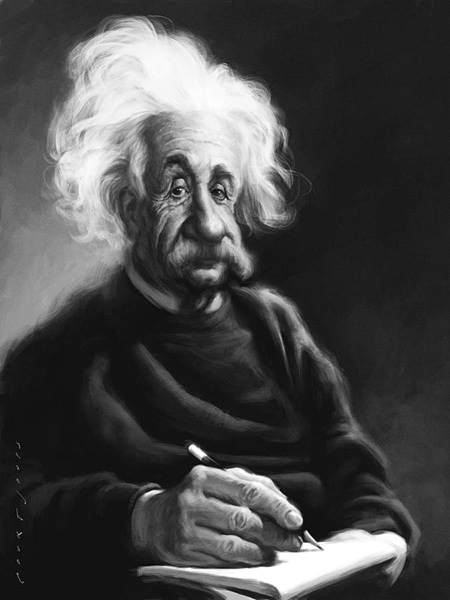 Albert Einstein Painting, by Court Jones